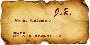 Jónás Radamesz névjegykártya